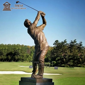 TREVI รูปปั้นผู้ชายรูปปั้นผู้ชายเล่นกอล์ฟทองแดงขนาดใหญ่สำหรับตกแต่งสวนด้านนอกทำจากโลหะใช้ตกแต่งภายนอก - Product Image 4