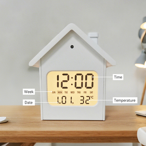 Quà tặng khuyến mãi Đồng hồ báo thức dễ thương để bàn kỹ thuật số có lịch, đèn ngủ thông minh, bàn nhỏ, thiết kế đồng hồ nhà lớn dành cho các cô gái tuổi teen - Product Image 4