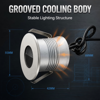 CRANE Projecteur LED encastré pour extérieur, texture légère, 3W, basse tension, pour aménagement paysager, sol en béton, lampe encastrée pour allée