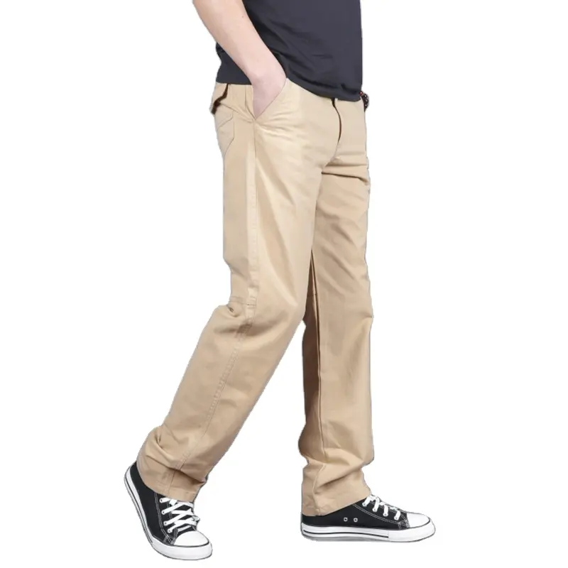 Pantaloni Chino da uomo personalizzati pantaloni da uomo in cotone pantaloni Slim Fit da uomo pantaloni in cotone dritto kaki pantaloni Chino per ragazzi