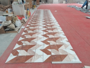 SH STONE 3 couleurs Calacatta blanc crémeux Rose Rosa Corallo carreaux de mosaïque laminés en marbre pour la décoration murale - Product Image 2