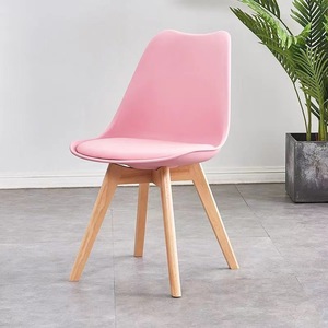 Silla de Comedor Clásica y Económica, Estilo Nórdico para Hotel o Restaurante, Asiento Acolchado Colorido, Silla de Comedor Tipo Tulipán - Product Image 1