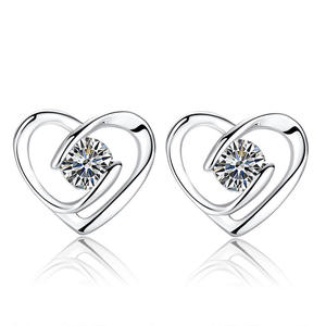 Factory Outlet mode <span class=keywords><strong>diamant</strong></span> boucle d'oreille coeur stud boucles d'oreilles <span class=keywords><strong>diamant</strong></span> boucles d'oreilles pour les femmes - Product Image 2