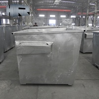 Nouveaux bacs de collecte de déchets en acier pour extérieur, à chargement frontal/arrière par chariot élévateur, avec couvercles, pour les déchets solides de construction