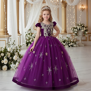 Abito da Cerimonia Natalizio <span class=keywords><strong>Rosso</strong></span> Stile Occidentale per Bambina, <span class=keywords><strong>Vestito</strong></span> da Damigella per Matrimonio con Perline Luccicanti per Ragazze di 12 Anni - Product Image 3