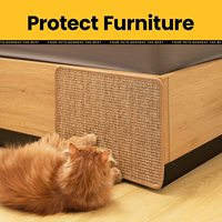 Tapis anti-rayures durable en sisal naturel pour chats, tapis protecteur pour canapé, canapé et chat