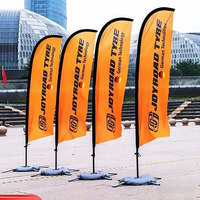 Drapeau publicitaire extérieur personnalisé, imprimé recto-verso, imperméable, durable, en polyester, avec mât en fibre de verre 2x8 pieds, pour événements, expositions, plage