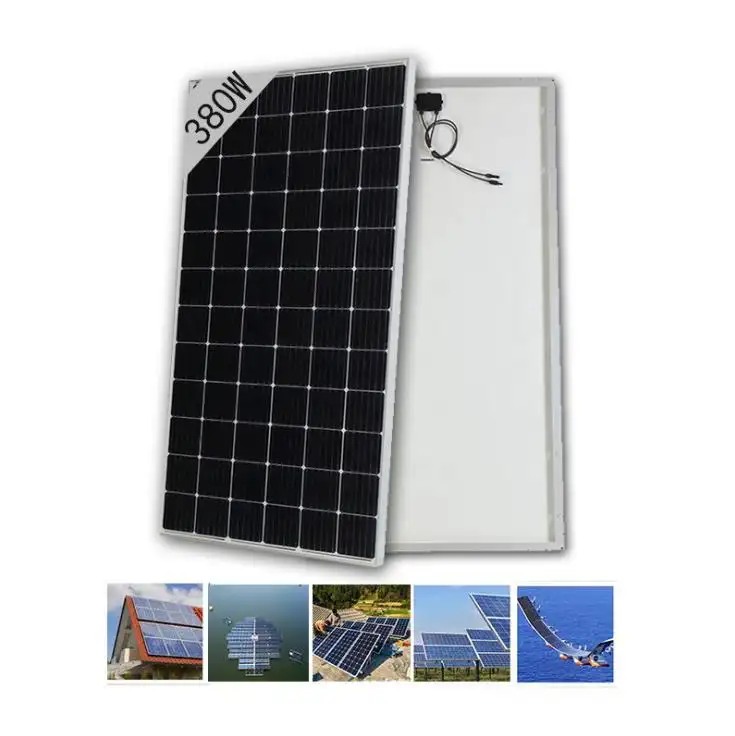 High Quality Solar Panels 380 watt Monocrystalline 72 cells with dimension 1956*992*40mm Solar Panel for Home