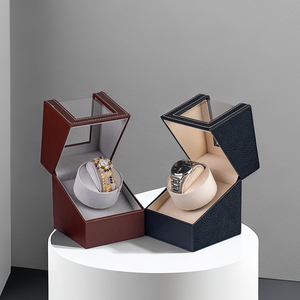 Boîte de rangement de <span class=keywords><strong>montre</strong></span> en cuir PU noir de luxe <span class=keywords><strong>Remontoir</strong></span> de <span class=keywords><strong>montre</strong></span> à rotation silencieuse <span class=keywords><strong>automatique</strong></span> - Product Image 2