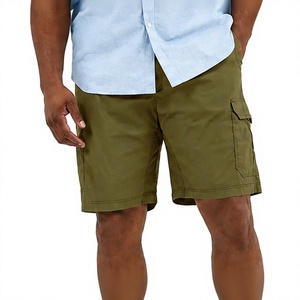 <b>Men's</b> Solid Forest <b>Green</b> Mid Waist Zipper Fly Athletic <b>Shorts</b> Breathable Lightweight Quick Dry Canvas 100% Cotton - Product Image 1