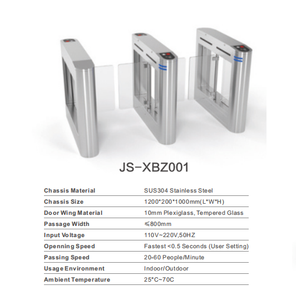 ประตูหมุนแบบไบโอเมตริกซ์พร้อมระบบจดจำใบหน้า RFID และระบบป้องกันการเข้าล้ำ สำหรับการเข้าออกอาคารสำนักงานโดยผู้เดินเท้า - Product Image 5