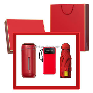 Haute qualité cérémonie entreprise promotionnelle lumière humidificateur batterie externe tasse banque <span class=keywords><strong>assurance</strong></span> bancaire 3 en 1 coffrets cadeaux de luxe pour employé - Product Image 1