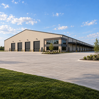 Entrepôt en structure métallique préfabriquée, bâtiment industriel, atelier, construction préfabriquée à ossature métallique