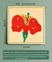 Jeu éducatif de botanique, fleurs, jouets en bois Montessori, puzzle en bois Montessori, puzzle 3D pour enfants