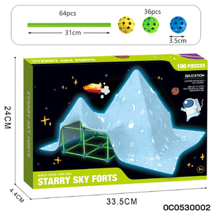 Kit de construction de tente pour enfants, jouets en plastique lumineux à assembler soi-même, avec perles à insérer - Product Image 6