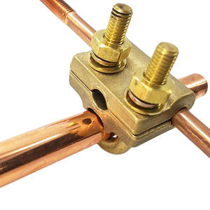 Connecteurs de câble de terre en <span class=keywords><strong>cuivre</strong></span> à <span class=keywords><strong>double</strong></span> fente, vente directe usine, service OEM, pour installations de communication - Product Image 1
