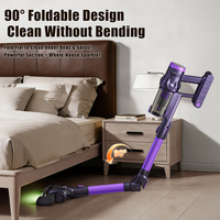 Aspirateur sans fil en gros avec filtre lavable, tube flexible, batterie amovible, 3 vitesses, écran numérique LED, USB-C