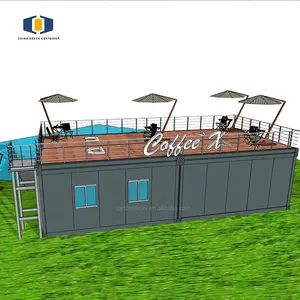 CGCH कम कीमत 20ft 40ft Prefab वियोज्य कंटेनर कॉफी शॉप रेस्तरां लक्जरी कंटेनर बार एलईडी फ्लैट पैक कंटेनर घर