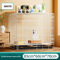 Cage à chien pliable en fer robuste de haute qualité, cage à chien moderne en métal avec plateau anti-fuite pour une utilisation en intérieur et en extérieur