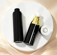 Flacon sans air personnalisé de 15 ml, 30 ml, 50 ml, couleur argentée noire, flacon pompe en plastique pour lotion, crème, emballage cosmétique