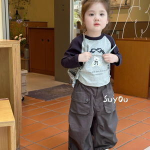 Tongxingyuan Children's Raglan Cartoon Long Sleeve Top And Pants Set Autumn Girls' Two-Piece Outfit Cotton Base Layer - Product Image 2