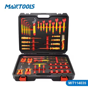 طقم أدوات كهربائية معزولة VDE 1000 فولت مكون من 35 قطعة مع مفكات ومقابض ومشابك وأدوات دقيقة للإصلاحات الكهربائية - Product Image 1