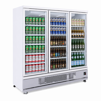 Vitrine réfrigérée verticale à refroidissement par air pour bières, boissons fraîches, supermarchés, restaurants, LED à économie d'énergie
