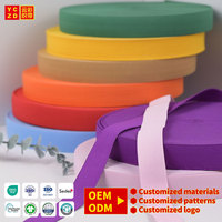 Bande élastique jacquard personnalisée OEM d'usine, en polyester, 10 mm, couleur unie, sangle élastique tissée douce pour sous-vêtements et vêtements