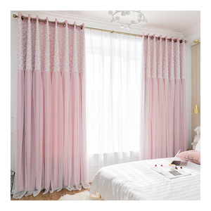 Tende Oscuranti + <span class=keywords><strong>Pizzo</strong></span> Innermor per Soggiorno, Doppio Strato Elegante Rosa con Piccole Margherite in <span class=keywords><strong>Pizzo</strong></span>, Tende per Camera da Letto Bambini e Donne - Product Image 1