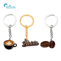 Pabrik disesuaikan kopi Barista Master Latte seni pembuat kopi Pot Llavero gantungan kunci gantungan kunci kustom Barista gantungan kunci