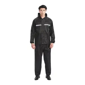 PVC split raincoat Motorcycle riding adult raincoat outdoor Labor protection reflective raincoat rain pants suit