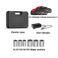Clé à cliquet sans fil compacte au lithium-ion - Parfaite pour une utilisation en extérieur et sur les chantiers de construction - Kit d'outils électriques - Capacité de la batterie 4.0