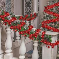 M860 Hochwertige Luxuriöse Glänzende Weihnachtskugel-Girlande, Weihnachts-Treppen- und Wanddekoration, Festliche Weihnachtskugel-Kette