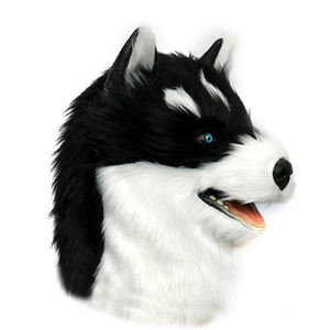 Venta al por mayor realista perro disfraz máscara peludo <span class=keywords><strong>Husky</strong></span> Cosplay suave última mascarada carnaval fiesta Animal máscara para adultos - Product Image 3