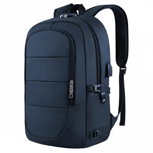 High Quality Anti-Theft Waterproof Laptop <b>Backpack</b> USB Charging Port Geometric Chain Strap Zipper Closure Polyester Lining - Product Image 1