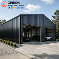 Bâtiment de garage préfabriqué à structure métallique, abri de stockage de voitures en acier sur mesure, atelier de stationnement rapide pour véhicules privés
