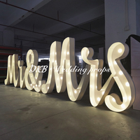 Fournisseur de décoration de mariage lettres en gros led lettres acryliques personnalisées de haute qualité avec lumières led lettre signe led