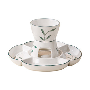 Set per Fonduta di Formaggio e <span class=keywords><strong>Cioccolato</strong></span> Fai-da-Te in Porcellana Bianca Pura, Ecologico, 1-2L, con Vassoio per Vino e Gelato, Bicchieri Haagen-Dazs - Product Image 5