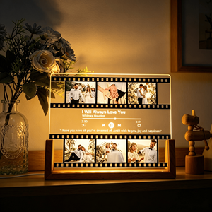 U-Shaped LED Led Light Bases for Acrylic Display Stand for Phone/Tablet <b>USB</b> Rechargeable Wood Base Light Personalized Gifts - Product Image 1