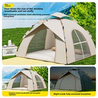 Tente de camping automatique à double couche en tissu Oxford, prête à l'emploi, abri pliable portable, imperméable et résistant au soleil pour l'extérieur