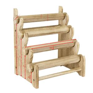 Wooden <b>Desktop</b> Jewelry <b>Organizer</b> 4 Layer Storage Rack <b>For</b> Bracelets Bangles Accessories Display Shelf - Product Image 1