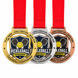 Médailles de pickleball personnalisées en alliage de zinc métallique durable, portables, avec logo de conception d'usine, émail creux 3D sur mesure - Product Image 1