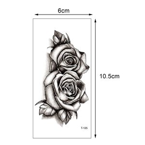 Tatuajes Temporales Personalizados al por Mayor, Resistentes al Agua, con Diseño de Rosas Negras Sexys, Multifuncionales - Product Image 6