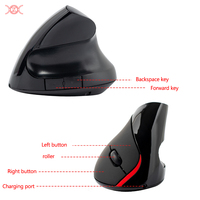 Modo dual 2,4G Recargable Vertical Inalámbrico Gaming Bluetooth 5,0 Ratones de computadora Ratones de juegos portátiles para PC portátil