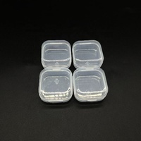 Boîte à rabat transparente en plastique anti-poussière, petite, carrée, pour bijoux, cadeaux, autocollants, vente chaude