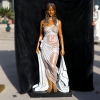 Statues de femmes modernes, belles statues de jardin de grande taille, bronze personnalisé pour la décoration extérieure de la maison, modèle en laiton sportif, Europe, 1 pièce
