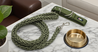 Ensemble de laisse et collier pour chien PUPE Luxury Classic, accessoires pour animaux de compagnie, collier réglable en nylon tressé, laisse d'entraînement robuste et résistante, paracorde.