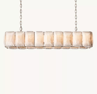 Luminaire américain personnalisé en calcite, lustre rectangulaire en calcite simple pour villa et maison