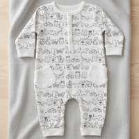 Combinaisons de nuit unisexes pour bébés 100 % coton imprimées sur toute la surface 210 g/m² en interlock - Origine BD, Fournisseur ODM/OEM/FOB, En stock, Échantillon en 7 jours