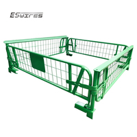 Cage de palette en treillis métallique en acier galvanisé pliable d'entrepôt enduit de poudre de bonne qualité personnalisée